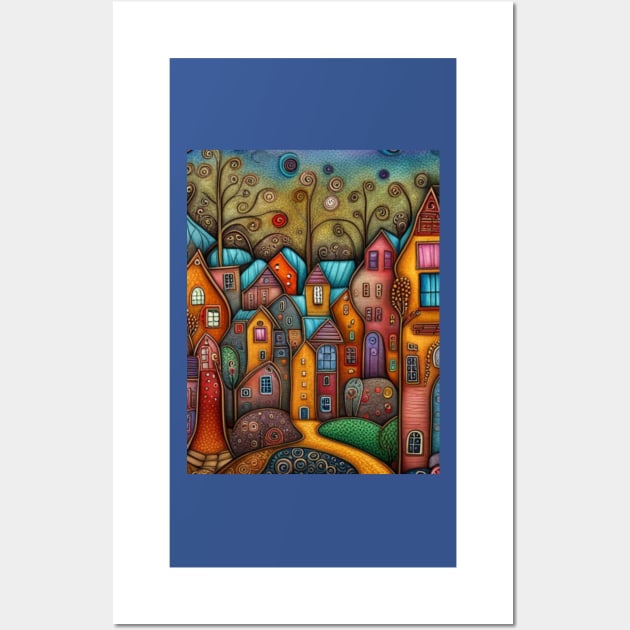 Magical Folk Village Next the Woods Wall Art by EpicFoxArt